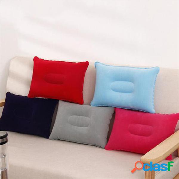 Square portable folding air inflatable pillow double sided