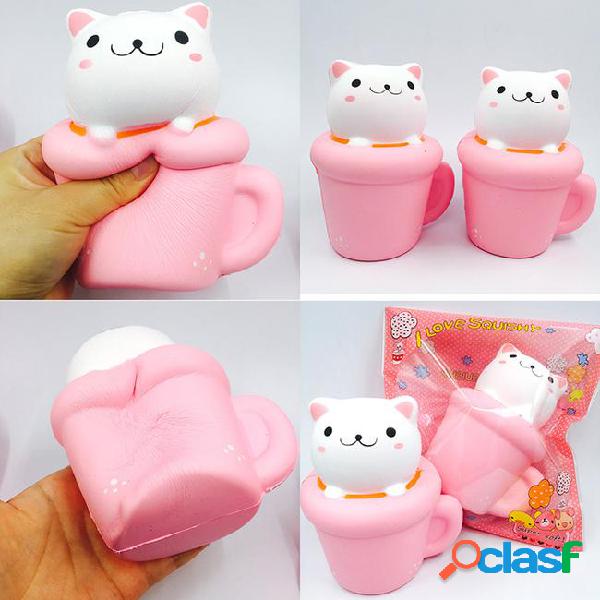 Squishy wholesale 10pcs kawaii squishy jumbo cute cup cat