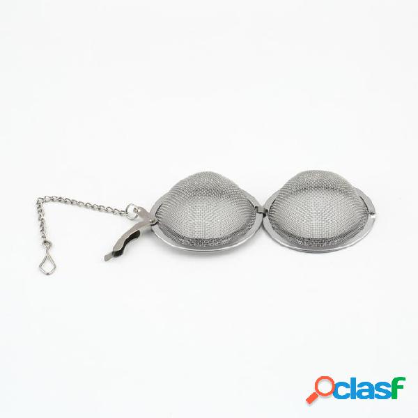 Stainless steel sphere locking spice tea ball strainer mesh