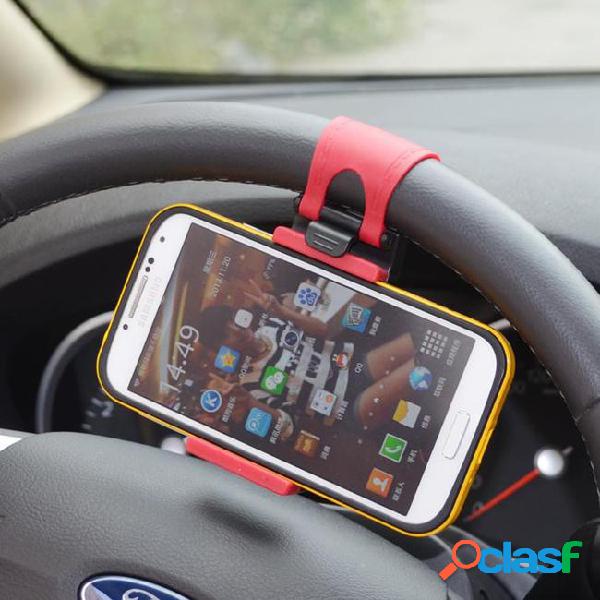 Steering wheel stand gps rubber band holder clip cell phone