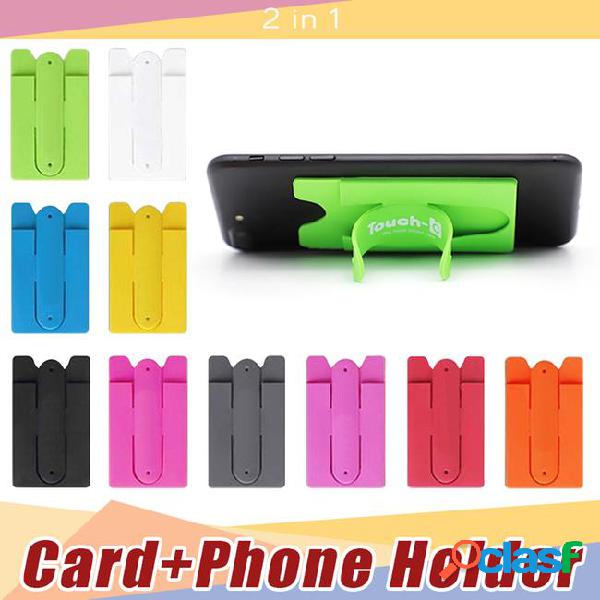 Sticker touch one u silicone wallet back credit card stand