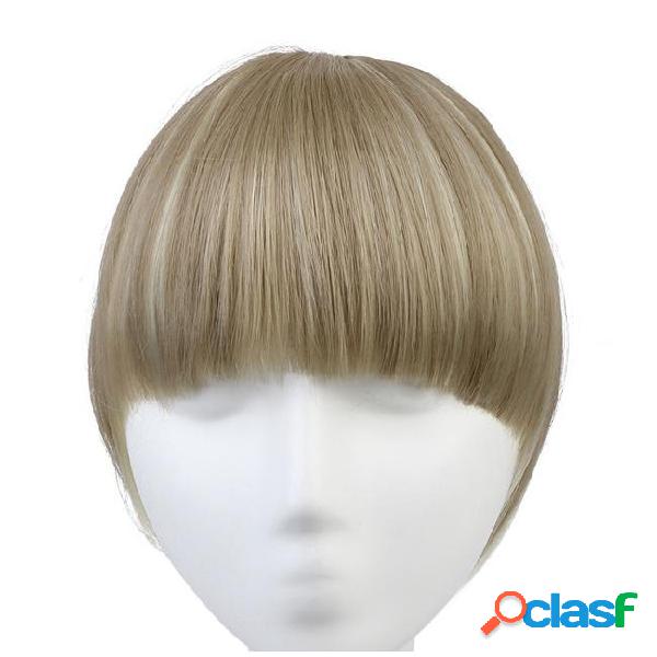 Straight clip in neat front hair bang extension heat
