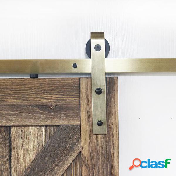 Strap gold finish sliding barn door track hardware kit brass