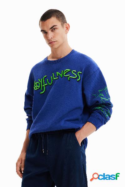 Sudadera oversize "Joyfulness" - BLUE - S
