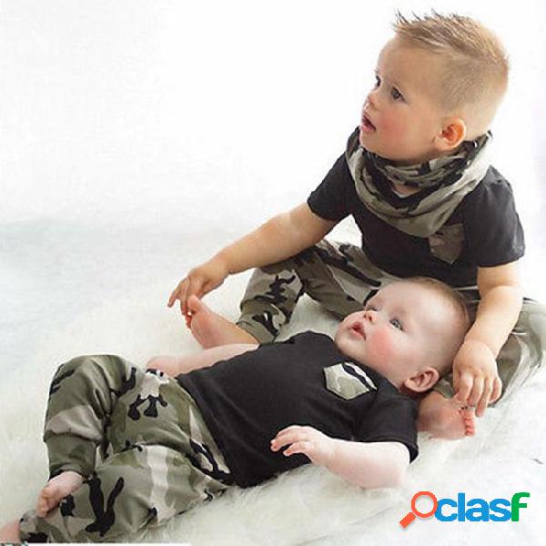 Summer toddler boys clothing set baby boys battle fatigues