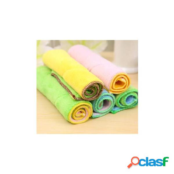 Supplying microfiber dish towel 25cm*15cm non-stick oil wash