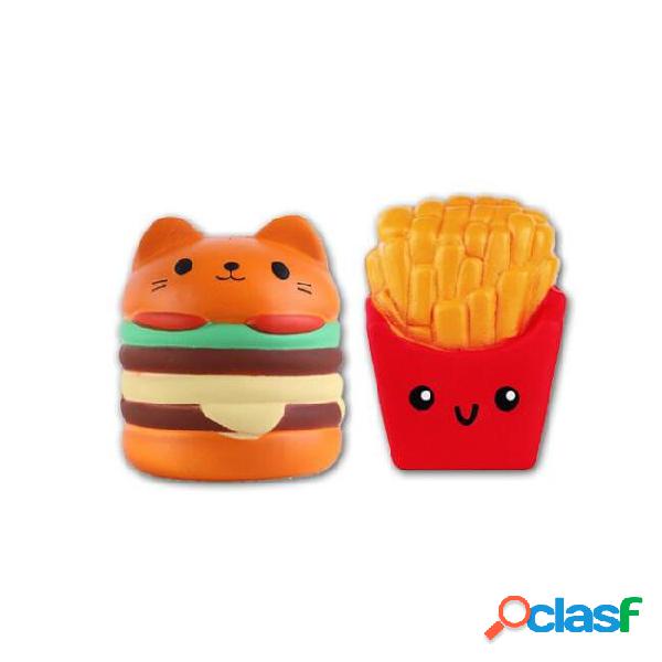 Szqy squishies toys hamburger+fries+popcorn squishy slow