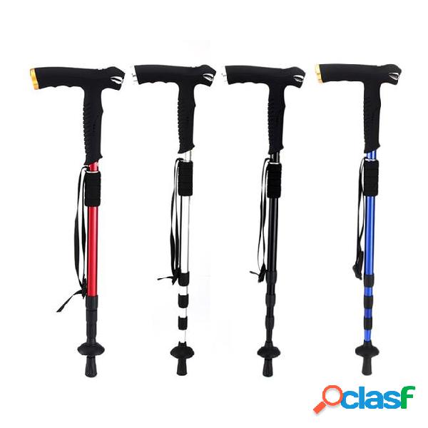 T shape outdoor intelligent walking stick trekking pole