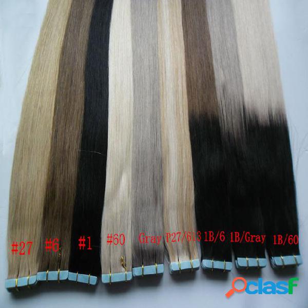 Tape in human hair extensions 40pcs 100g tape human hair