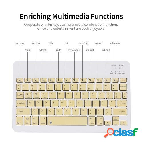 Teclado BT inalámbrico de 10 pulgadas Tres sistemas