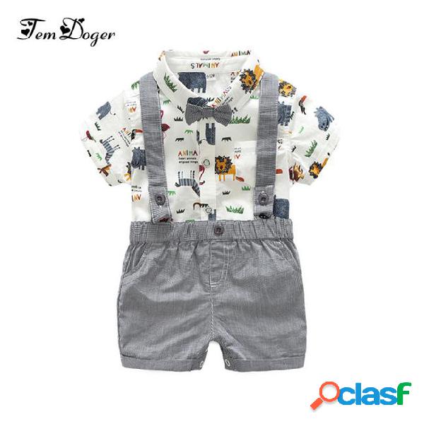 Tem doger baby clothing sets 2018 summer newborn infant boy