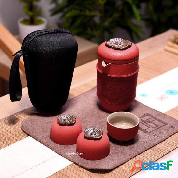The portable travel tea set outdoors simple and easy make