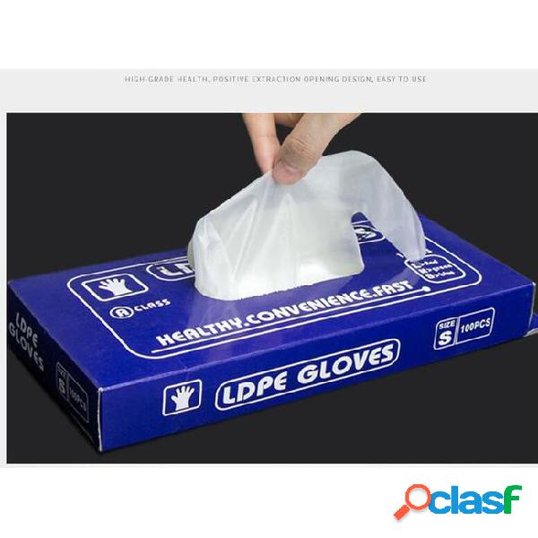 Thick transparent plastic cpe food disposable gloves food