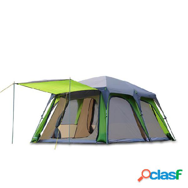 Three triple 8-10 eprsons camping family tent green color