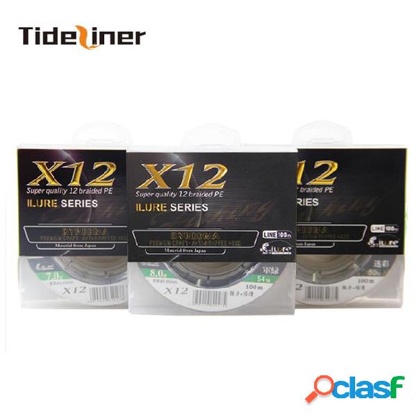 Tideliner pe fishing line 12 strands super strong braided