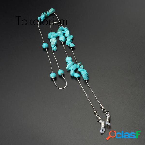 Toketorism artificial turquoise decoration neck chain for