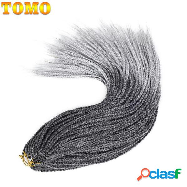 Tomo ombre grey crochet hair synthetic fiber box braids