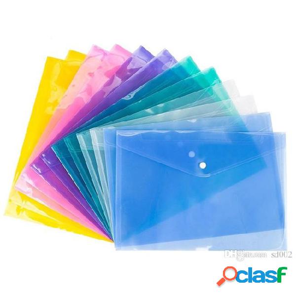 Transparent button folders pp plastic archival bag multi