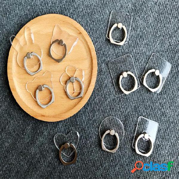 Transparent cell phone ring holder 360 degree rotation 180