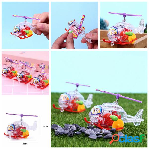 Transparent mini aircraft toys airplane wind-up clockwork