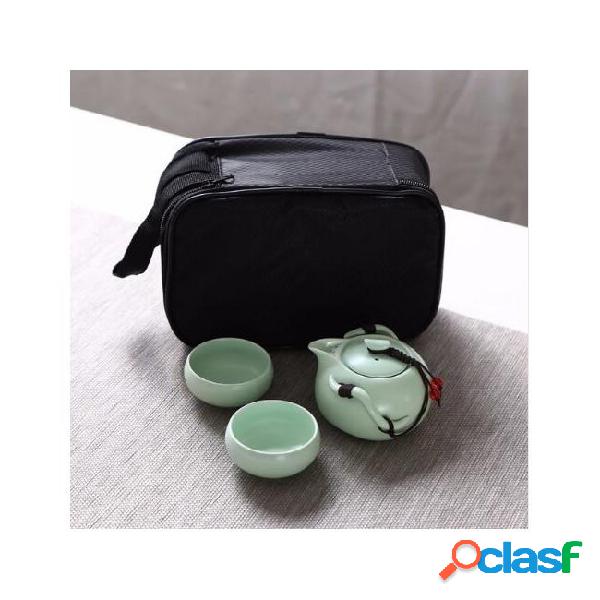 Travel tea set ceramic portable teapot chinese kung fu