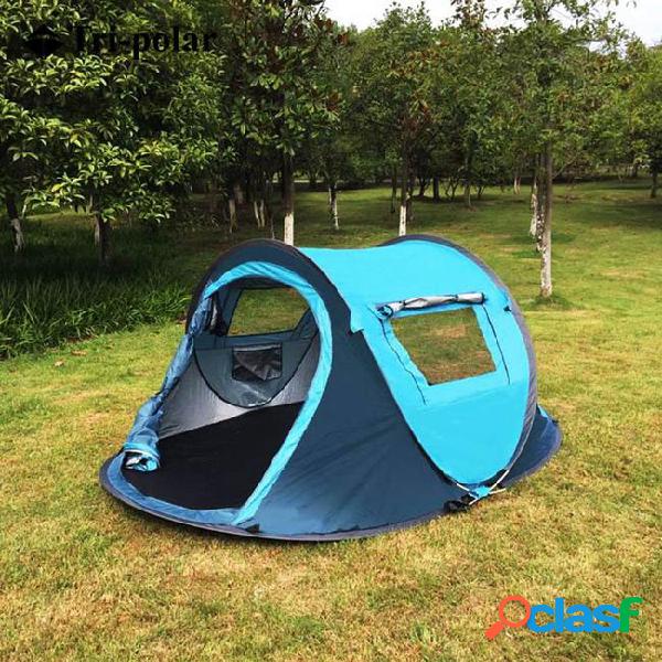 Tri- polar automatic pop up camping tent large space outdoor