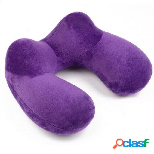 U-shape travel pillow for airplane inflatable neck pillow
