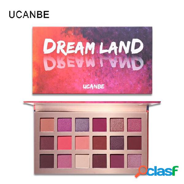 Ucanbe brand 18 color dreamland matte shimmer eyeshadow