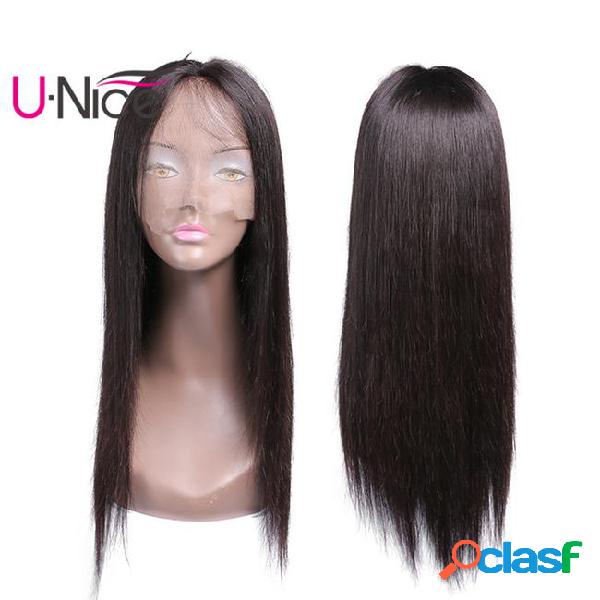 Unice brazilian straight human hair lace front wigs with