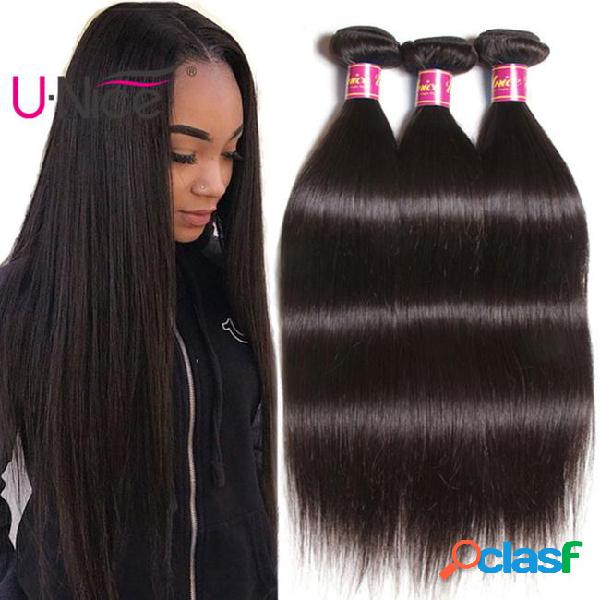 Unice hair 8a virgin peruvian straight human hair 3 bundles