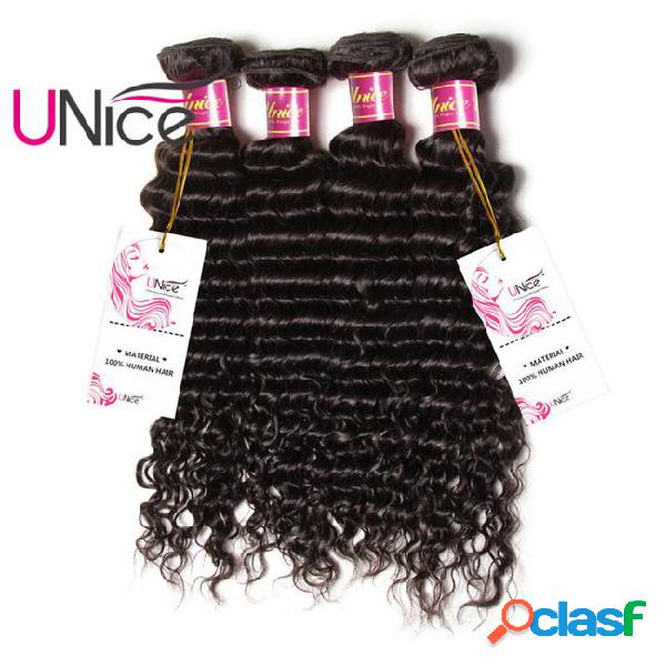 Unice hair brazilian deep wave 3 bundles 12-26inch hair