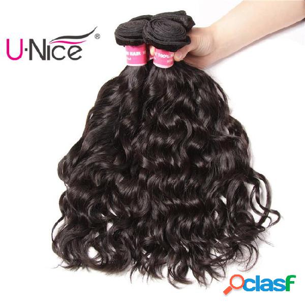 Unice hair brazilian natural wave 3 bundles mix length