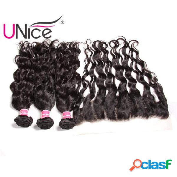 Unice hair malaysian virgin natural wave bundles with