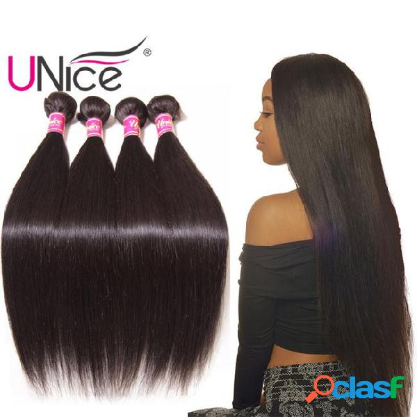 Unice hair peruvian straight hair weave 8-30inch 3-5 bundles