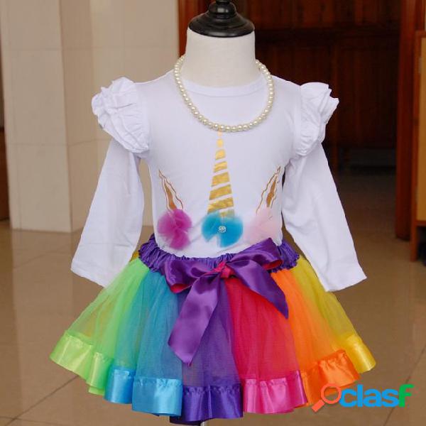 Unicorn romper and tutu skirt set for birthday girls unicorn