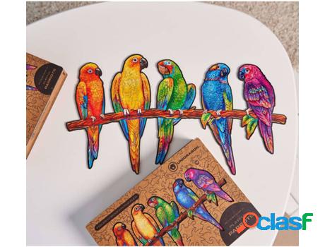 Unidragon Rompecabezas Playful Parrots 193 Piezas Madera M