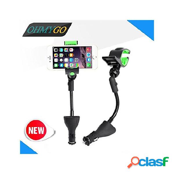 Universal car phone holder mount with dual usb charger