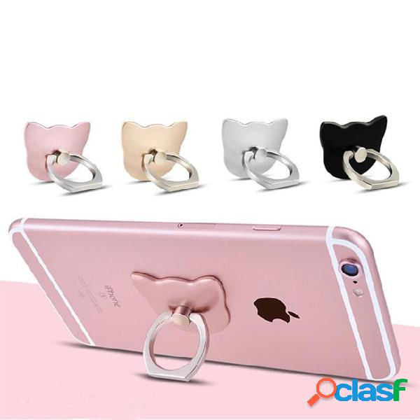 Universal metal simple cell phone finger ring holder cat