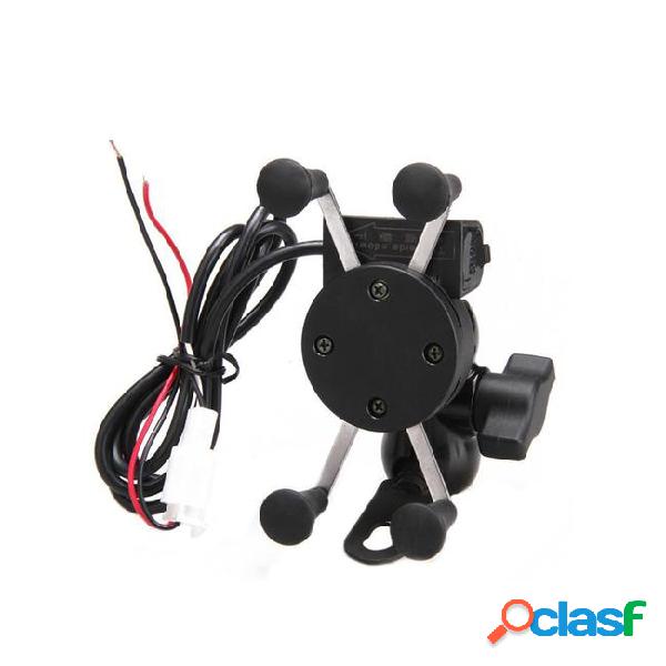 Universal motorcycle cell phone mount holder with usb