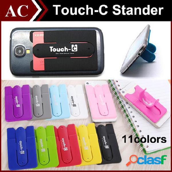 Universal portable finger touch with card slot holder