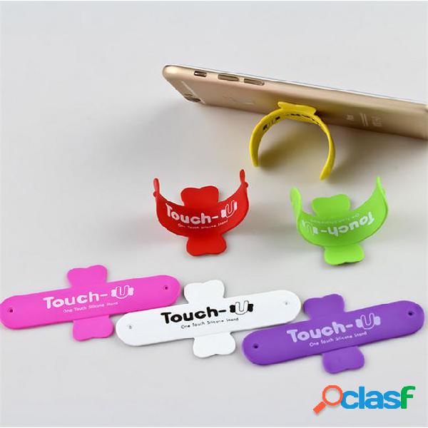 Universal portable touch-u one touch silicone stand holder