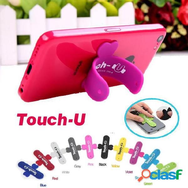 Universal portable touch-u one touch silicone stand holder