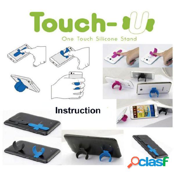 Universal portable touch u silicone stand holder cell phone