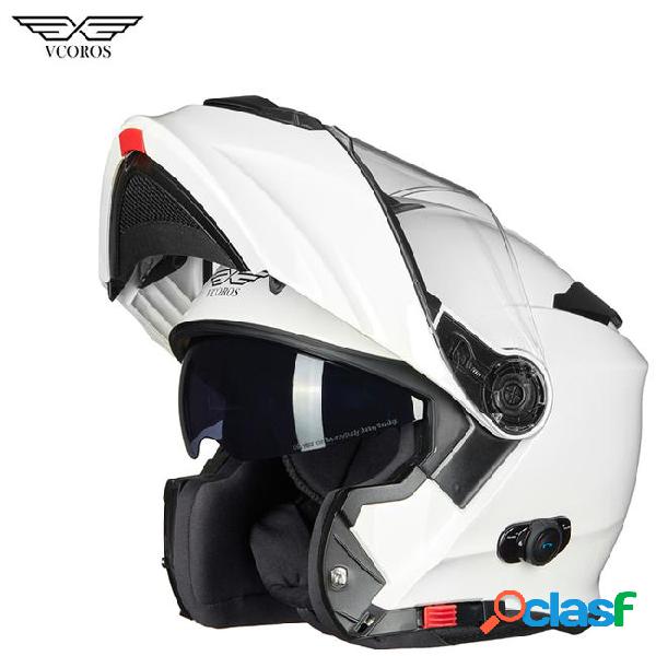 Vcoros flip up waterproof bluetooth motocycle helmet man