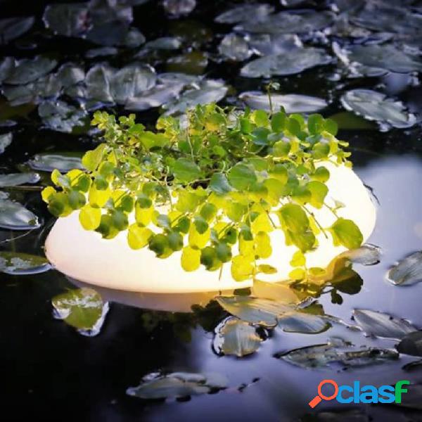 Velda Luz flotante de estanque 3 W blanca ovalada