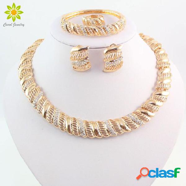 Vintage african crystal jewelry sets for women wedding