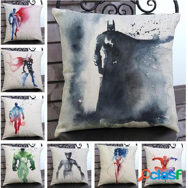 Watercolor super hero cushion pillow case cushion decorative