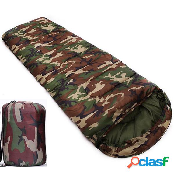 Waterproof camouflage camping sleeping bag 3 season cotton