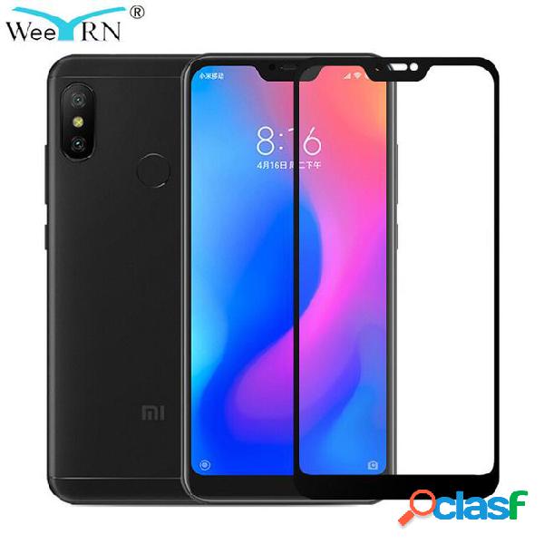 Weeyrn for xiaomi mi a2 lite protective glass tempered glass