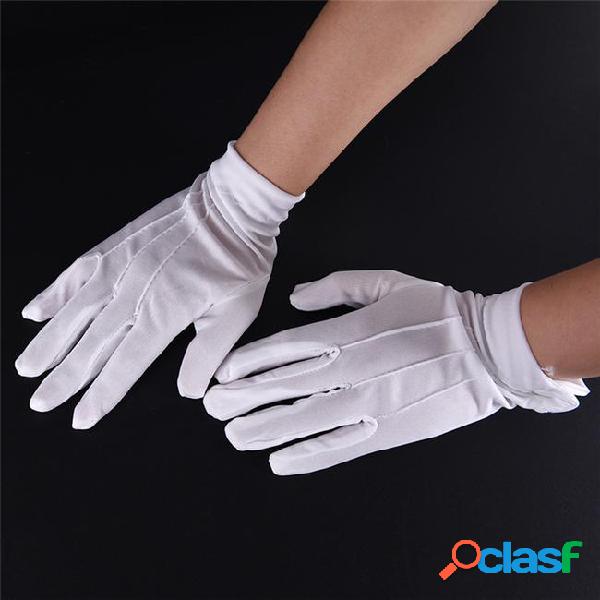 White five-fingers cotton gloves women men's work gloves